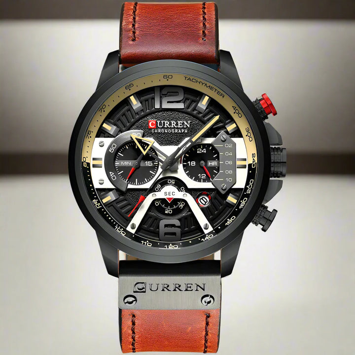 CALORA_ Boostiq – Luxe Militair Leren Horloge Voor Heren