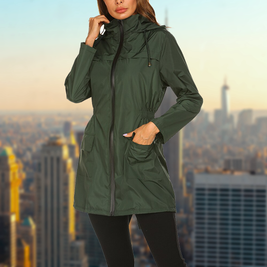 Bracken | Dames Lichtgewicht Regenjas-Zomer Jassen-Calora-Donkergroen-S-Calora