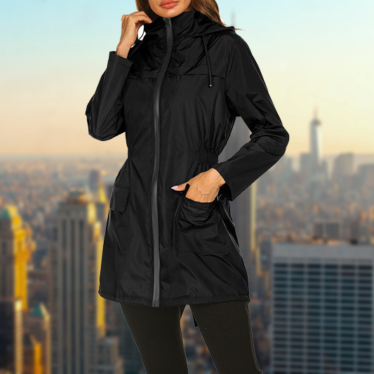 Bracken | Dames Lichtgewicht Regenjas-Zomer Jassen-Calora-Zwart-S-Calora