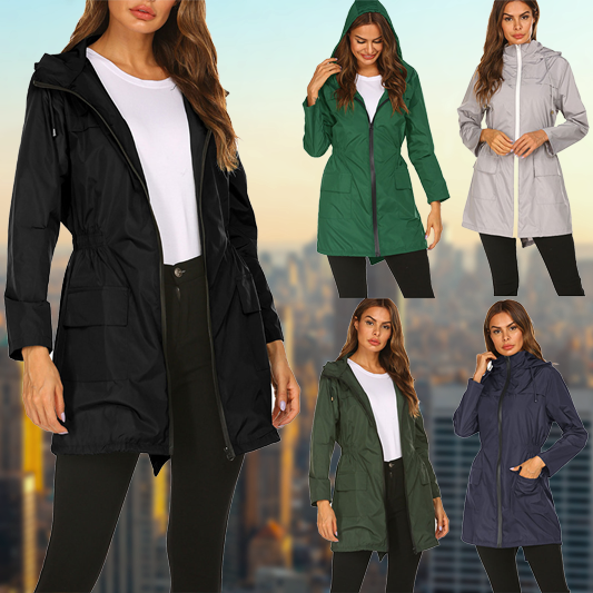 Bracken | Dames Lichtgewicht Regenjas-Zomer Jassen-Calora-Zwart-S-Calora