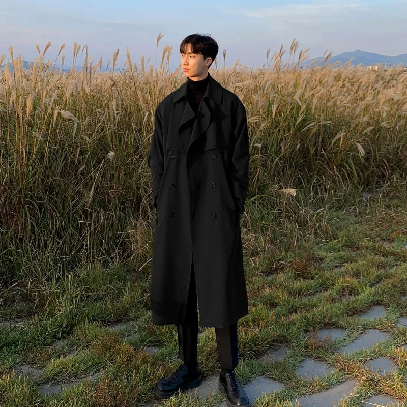 Brave | Trendy lange trenchcoat heren-Zomer Jassen-Calora-Grijs-M-Calora