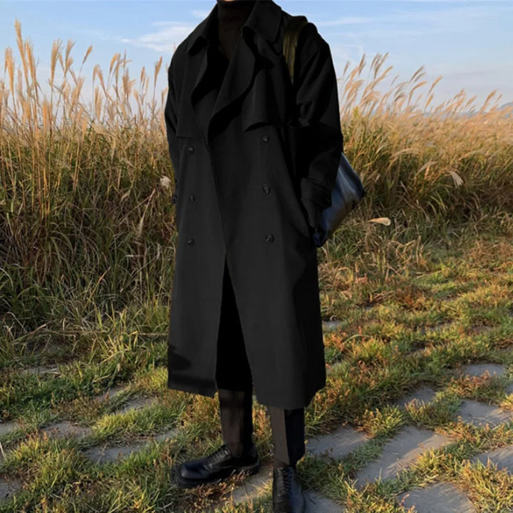 Brave | Trendy lange trenchcoat heren-Zomer Jassen-Calora-Grijs-M-Calora