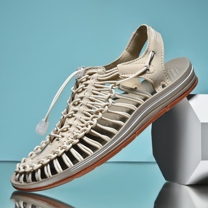 Breezy | Gevlochten luchtige Open Sandalen Sneakers-Sandalen-Calora-Beige-38-Calora