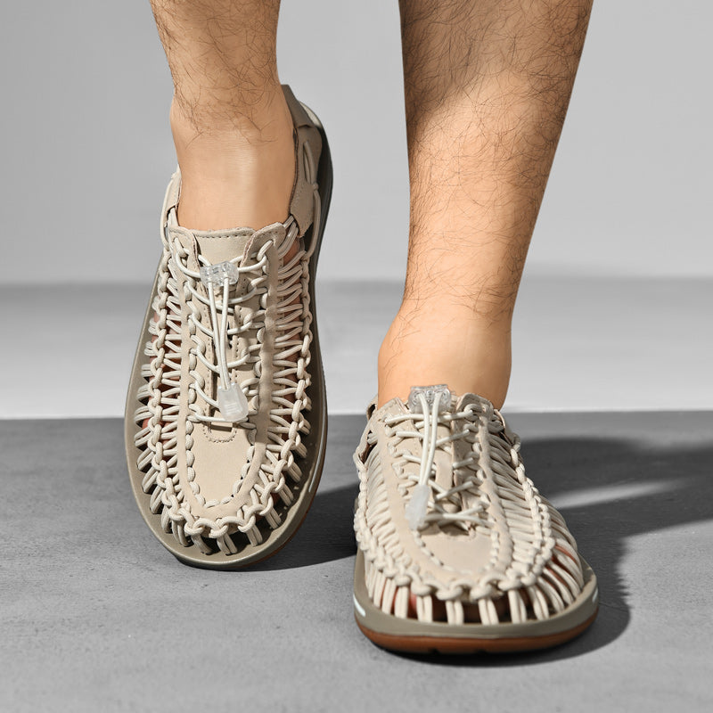Breezy | Gevlochten luchtige Open Sandalen Sneakers-Sandalen-Calora-Blauw-38-Calora