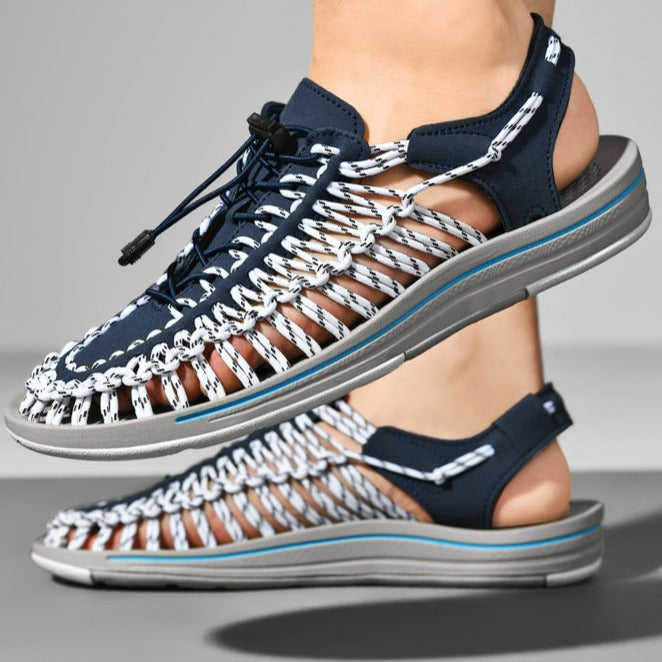 Breezy | Gevlochten luchtige Open Sandalen Sneakers-Sandalen-Calora-Blauw-38-Calora