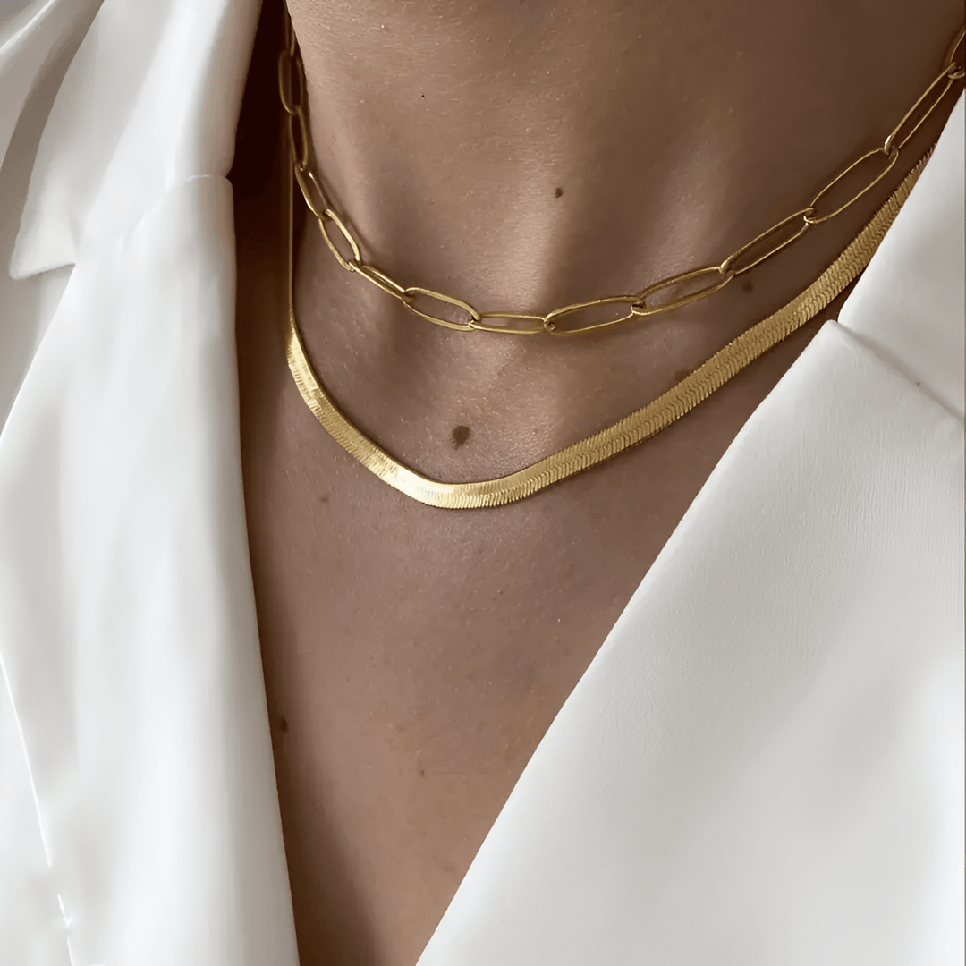 Brilane | Gouden Slangenhalsband - Tweedelig-Kettingen-Calora-Calora