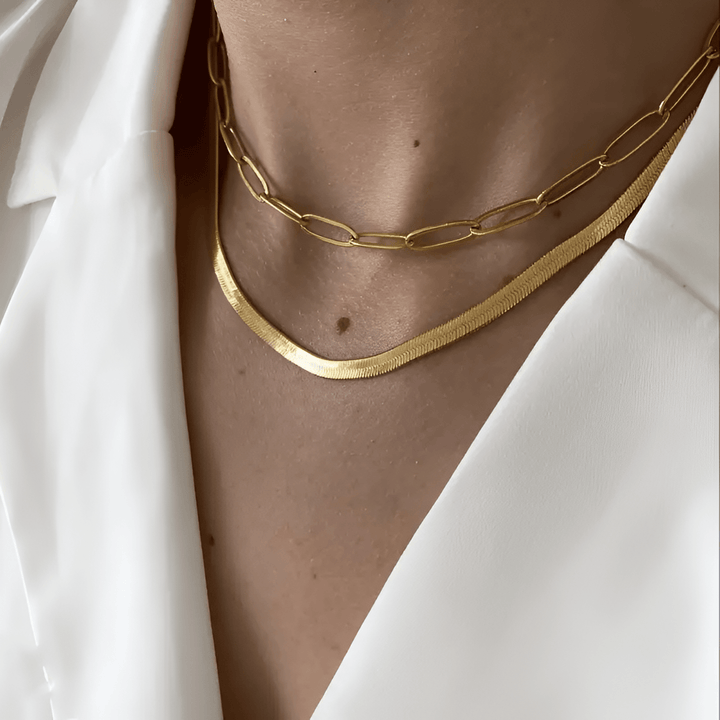 Brilane | Gouden Slangenhalsband - Tweedelig-Kettingen-Calora-Calora