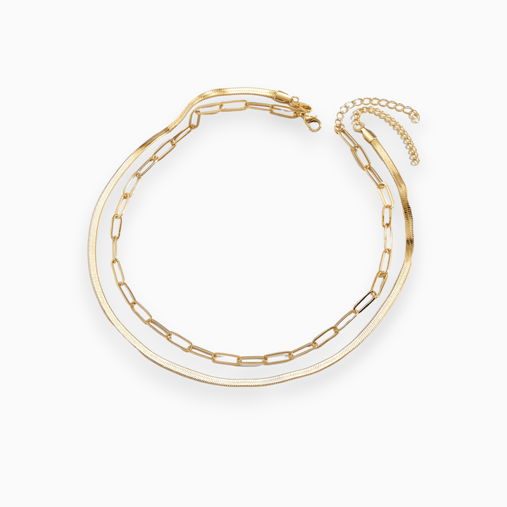 Brilane | Gouden Slangenhalsband - Tweedelig-Kettingen-Calora-Calora