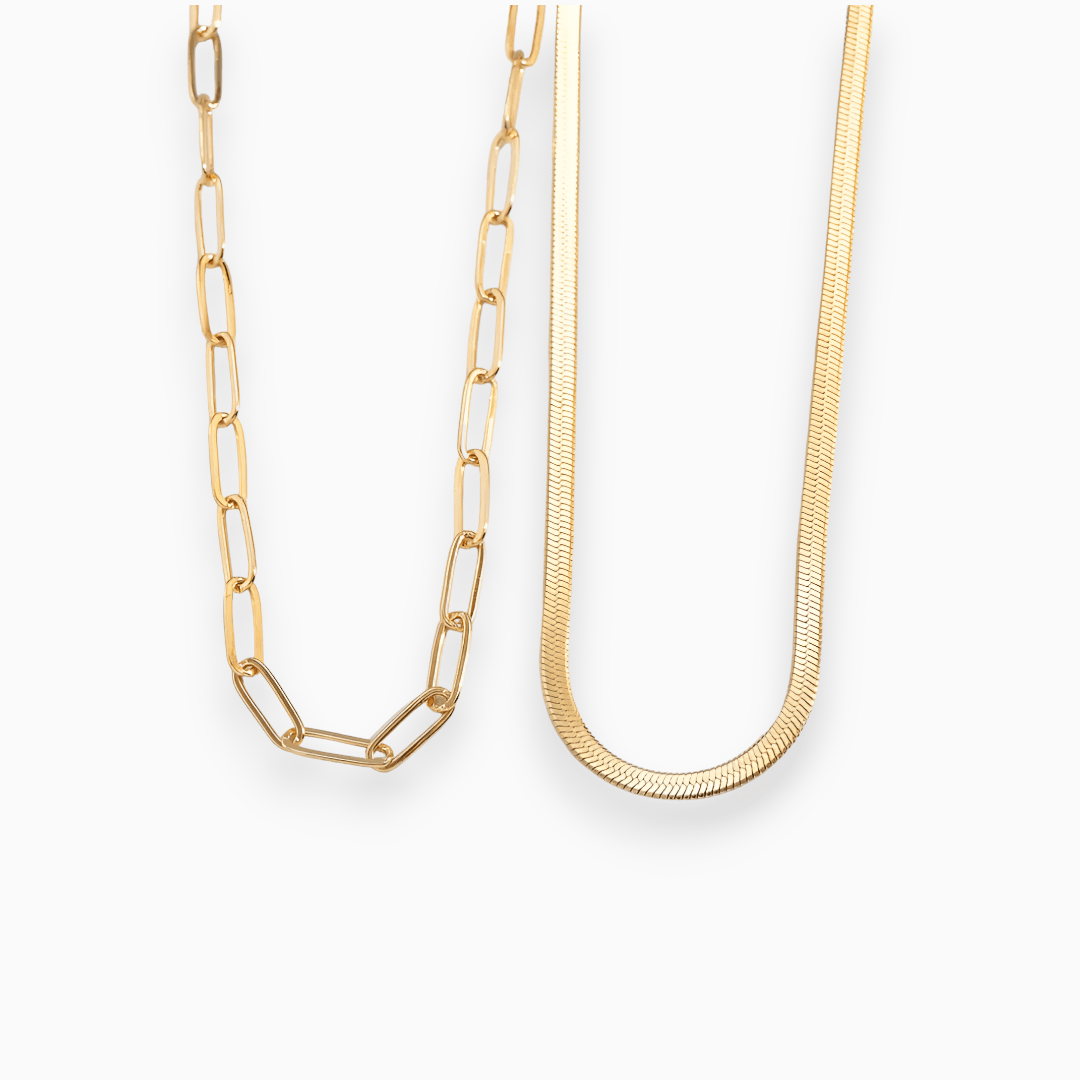 Brilane | Gouden Slangenhalsband - Tweedelig-Kettingen-Calora-Calora
