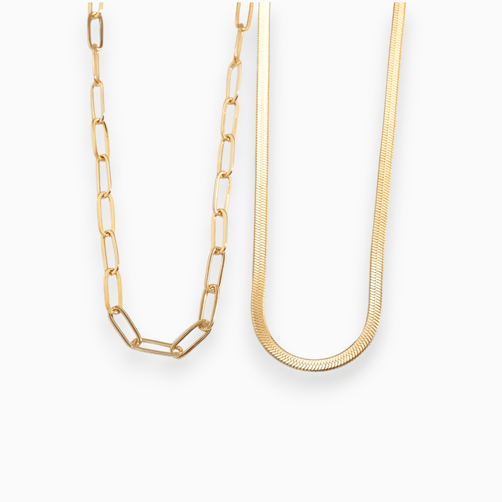 Brilane | Gouden Slangenhalsband - Tweedelig-Kettingen-Calora-Calora