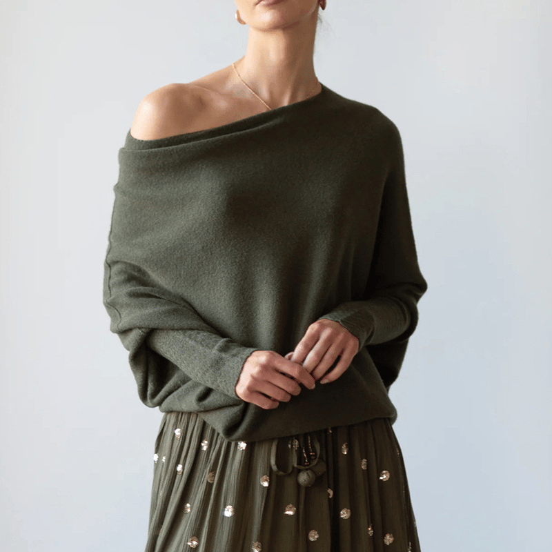 CALORA_ Calvina Clere | Comfy Sweater met Elegante Schouderbies