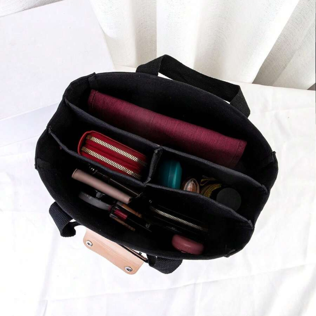 CALORA_ Canvas Boodschappentas met Ruim Interieur en Stijlvol Ontwerp
