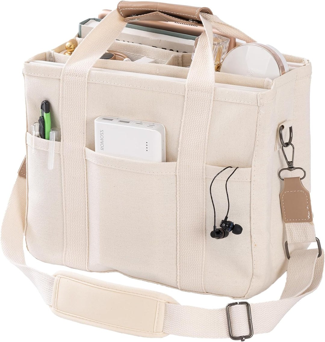 CALORA_ Canvas Boodschappentas met Ruim Interieur en Stijlvol Ontwerp