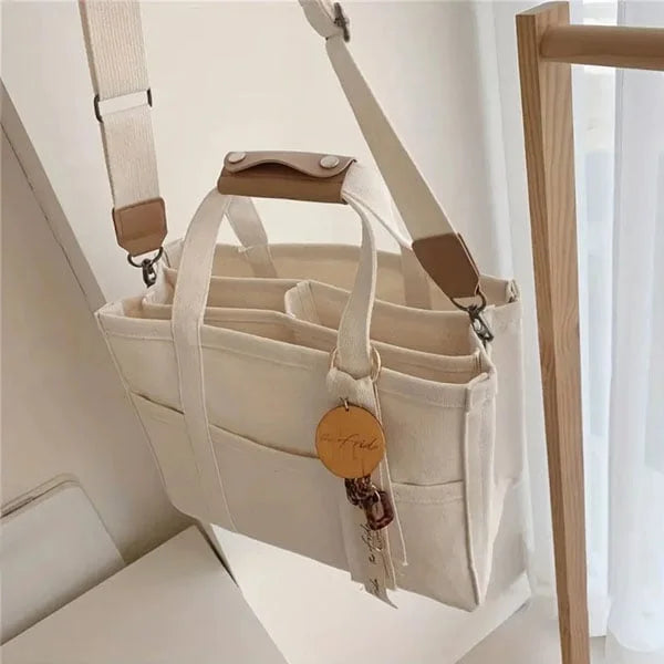 CALORA_ Canvas Boodschappentas met Ruim Interieur en Stijlvol Ontwerp