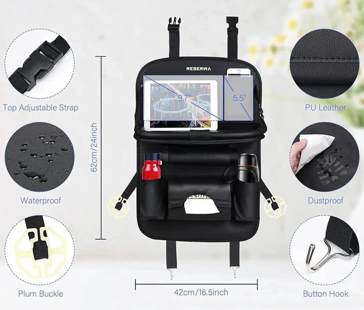 Carlux | PU Leren Auto Stoel Opberger-Elektronica/Gadgets-Calora-Bruin-Calora