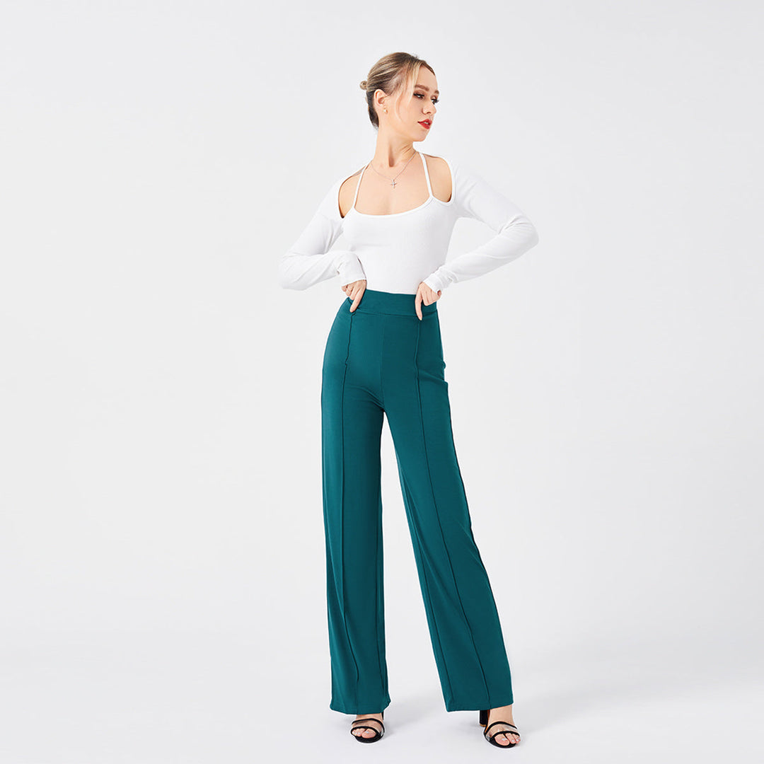 Casual broek met wijde pijpen-Wijde Broeken-Calora-Zwart-S-Calora