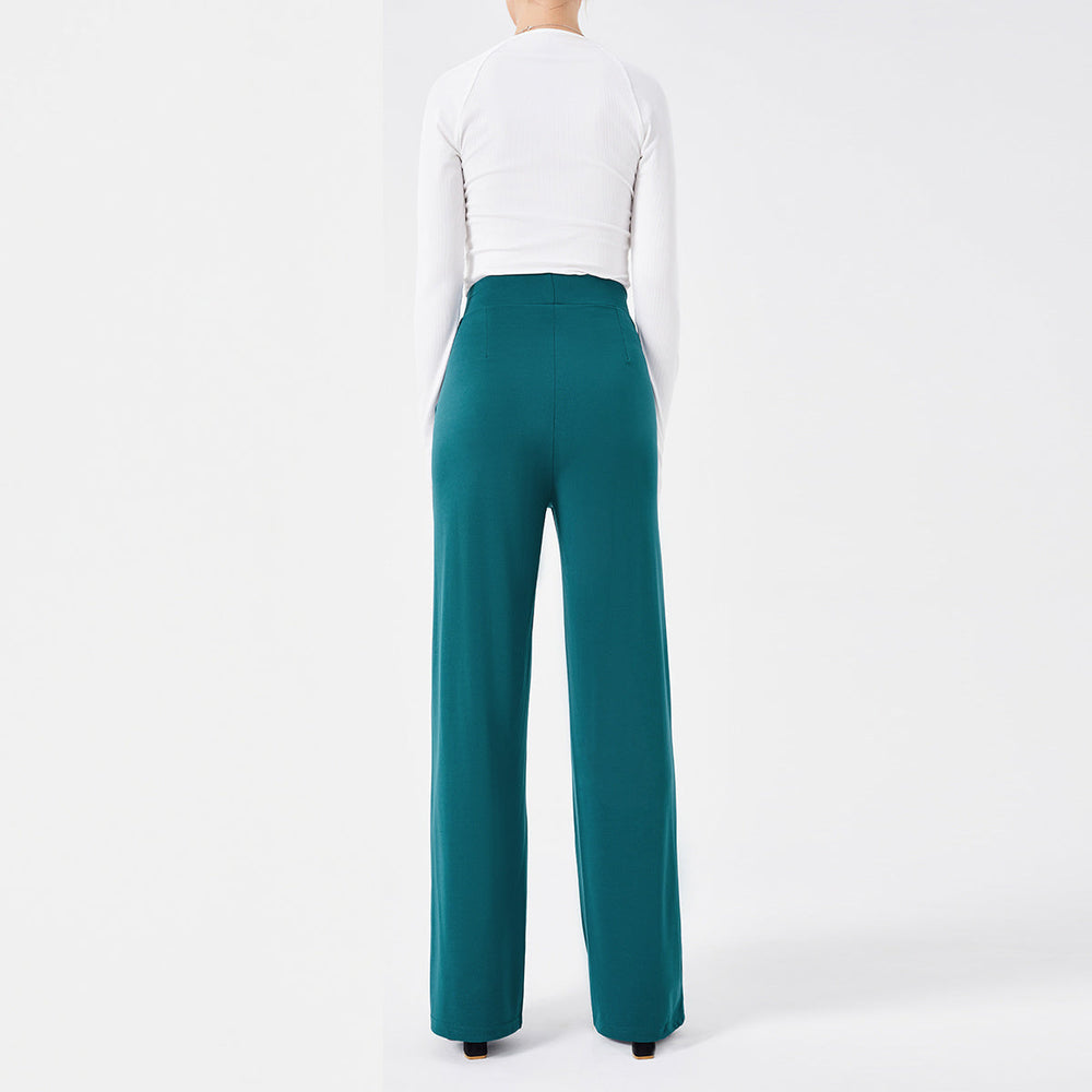 Casual broek met wijde pijpen-Wijde Broeken-Calora-Zwart-S-Calora