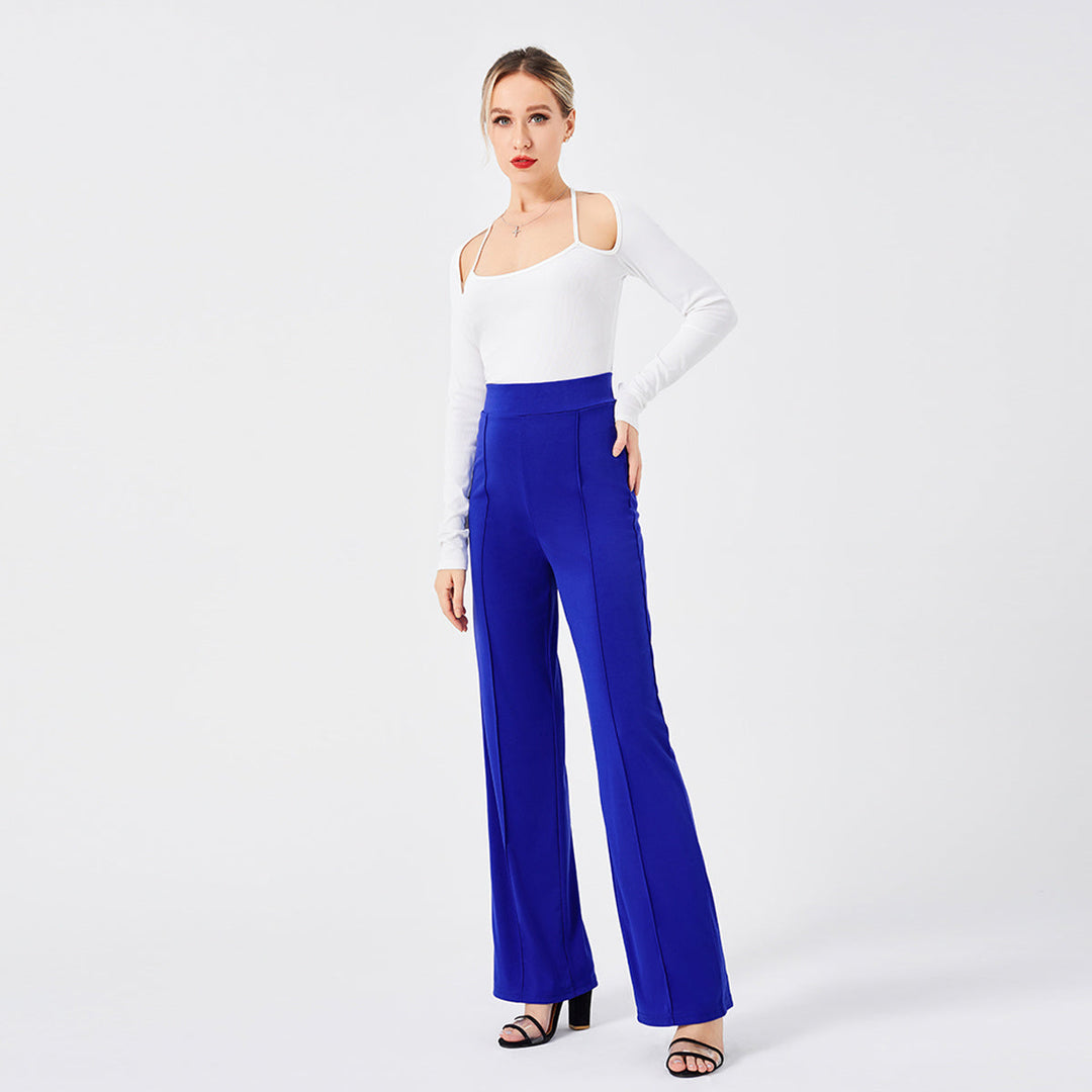 Casual broek met wijde pijpen-Wijde Broeken-Calora-Zwart-S-Calora