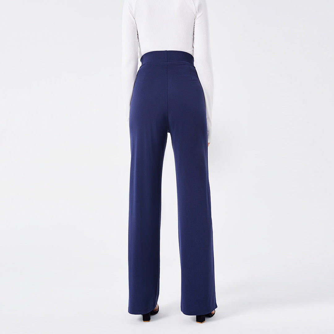 Casual broek met wijde pijpen-Wijde Broeken-Calora-Zwart-S-Calora