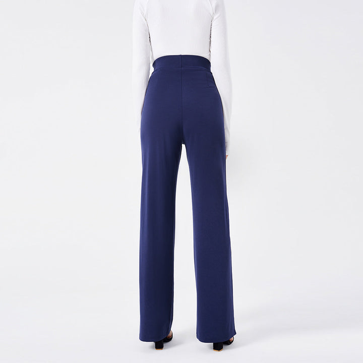 Casual broek met wijde pijpen-Wijde Broeken-Calora-Zwart-S-Calora