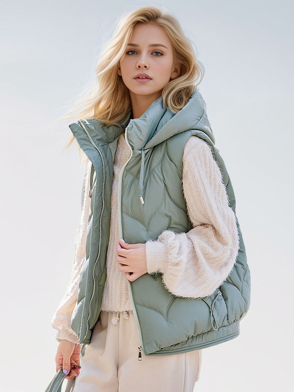 CALORA_ Casual Dames Mouwloos Herfst Bodywarmer Vest met Capuchon
