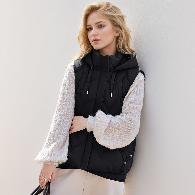 CALORA_ Casual Dames Mouwloos Herfst Bodywarmer Vest met Capuchon