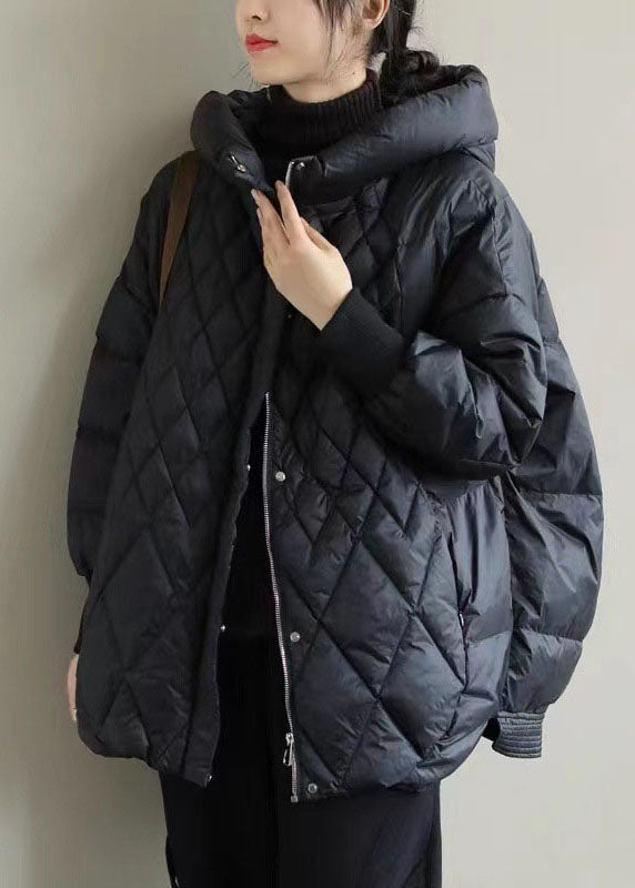 Casual eendendons Winterjas met ritssluiting-Zomer Jassen-Calora-Zwart-S-Calora