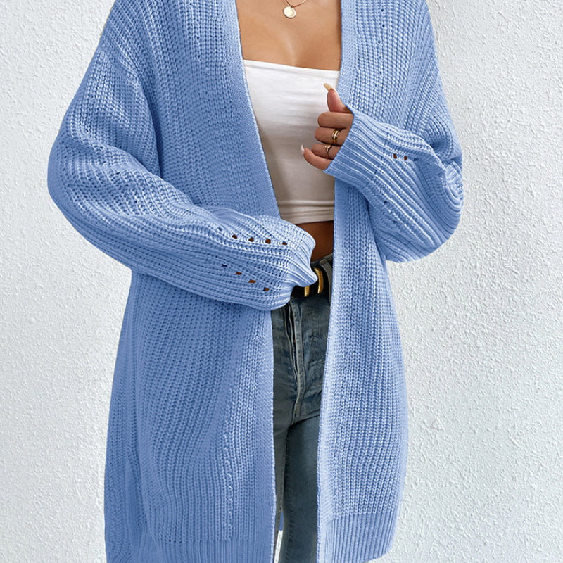 CALORA_ Casual Gebreide Cardigan met Lange Mouwen