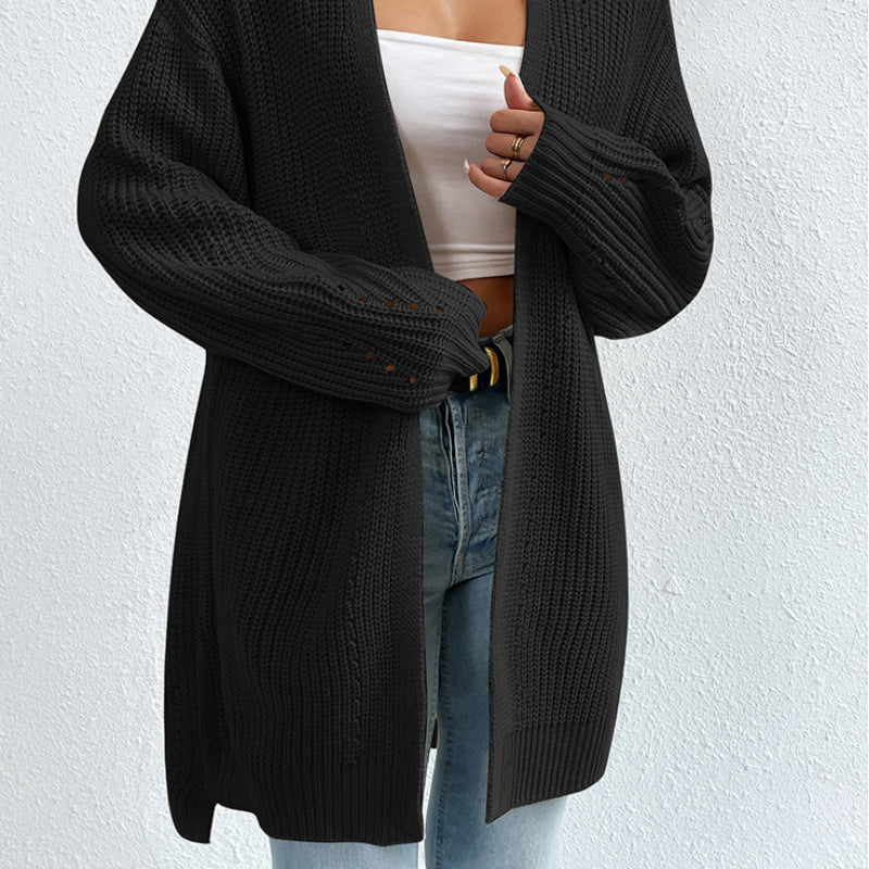 CALORA_ Casual Gebreide Cardigan met Lange Mouwen