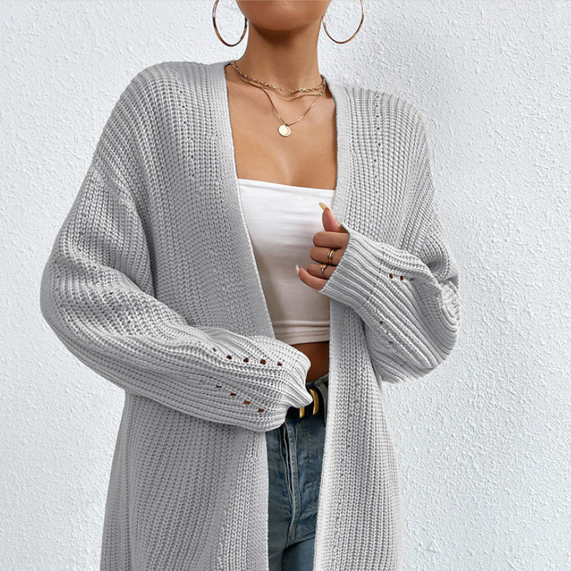CALORA_ Casual Gebreide Cardigan met Lange Mouwen