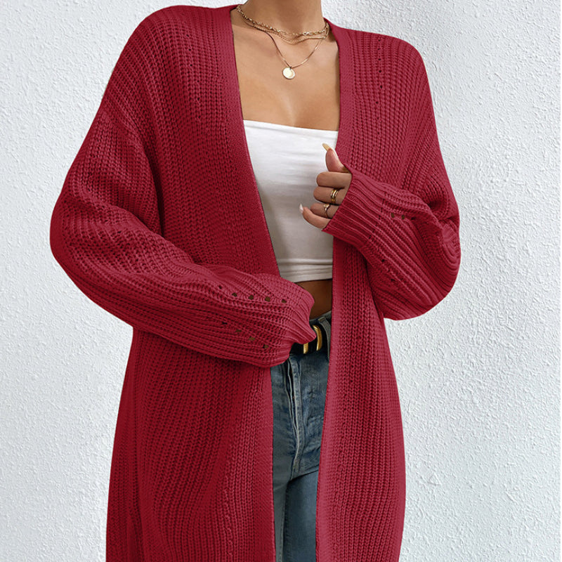 CALORA_ Casual Gebreide Cardigan met Lange Mouwen