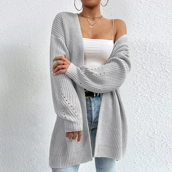 CALORA_ Casual Gebreide Cardigan met Lange Mouwen
