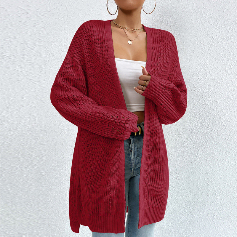 CALORA_ Casual Gebreide Cardigan met Lange Mouwen