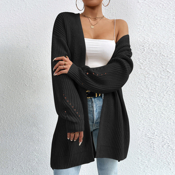 CALORA_ Casual Gebreide Cardigan met Lange Mouwen