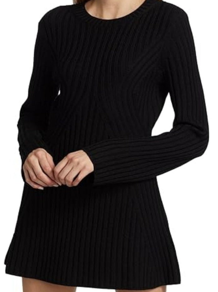CALORA_ Casual Gebreide Winterjurk met Lange Mouwen en Effen Patroon