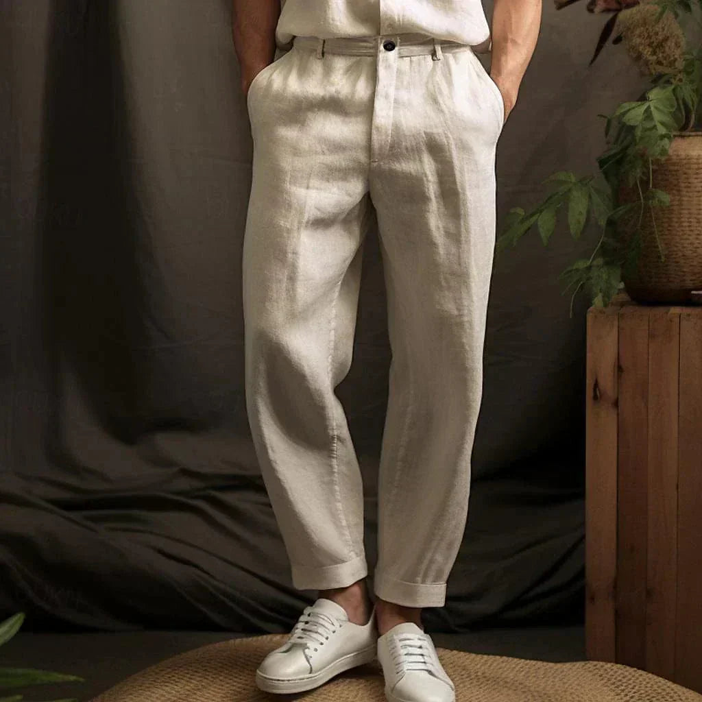 CALORA_ Casual Heren Losse Broek voor de Zomer met Comfortabele Pasvorm