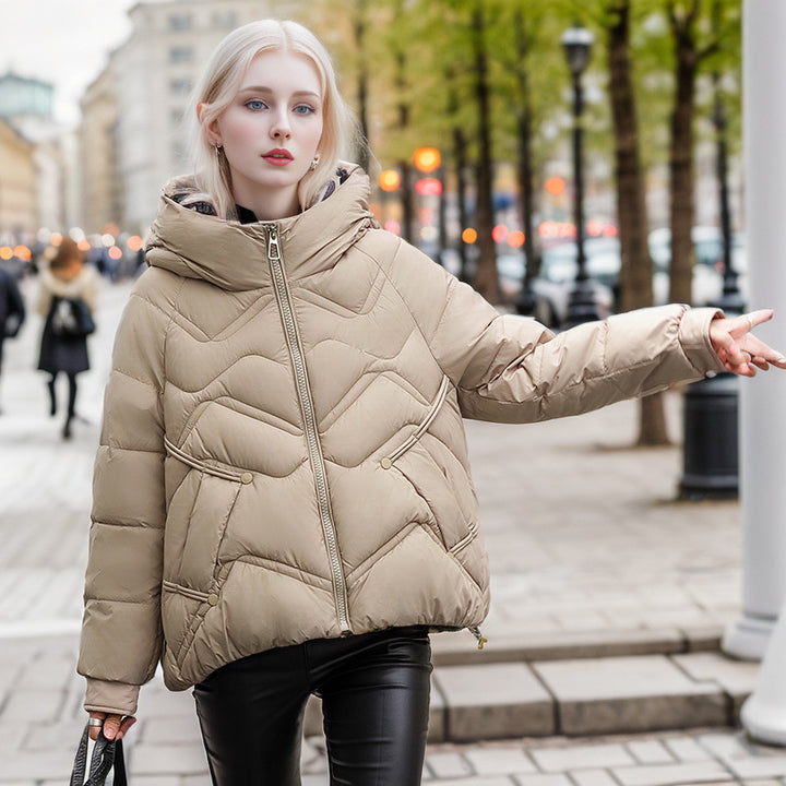 CALORA_ Casual Korte Dons Winterjas met capuchon