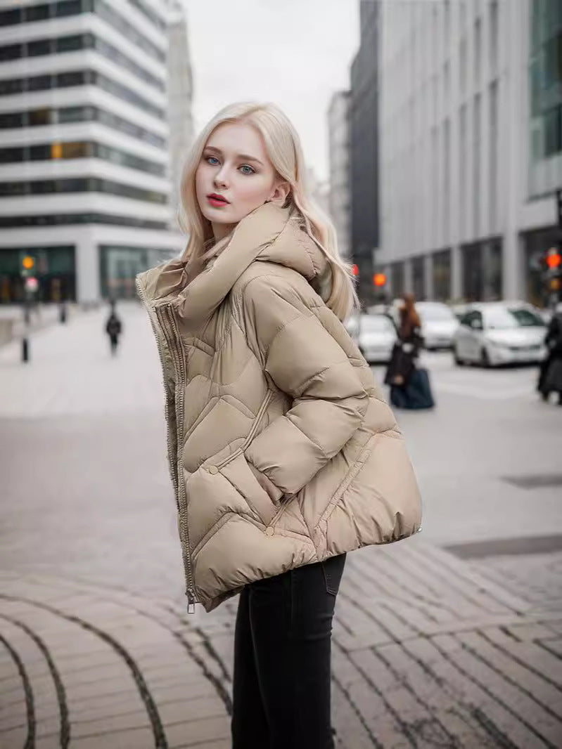 CALORA_ Casual Korte Dons Winterjas met capuchon