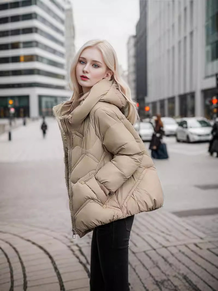 CALORA_ Casual Korte Dons Winterjas met capuchon