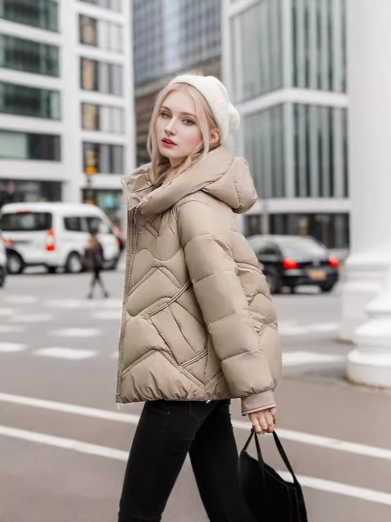 CALORA_ Casual Korte Dons Winterjas met capuchon