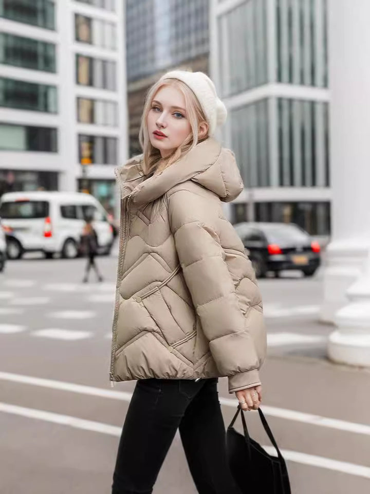 CALORA_ Casual Korte Dons Winterjas met capuchon
