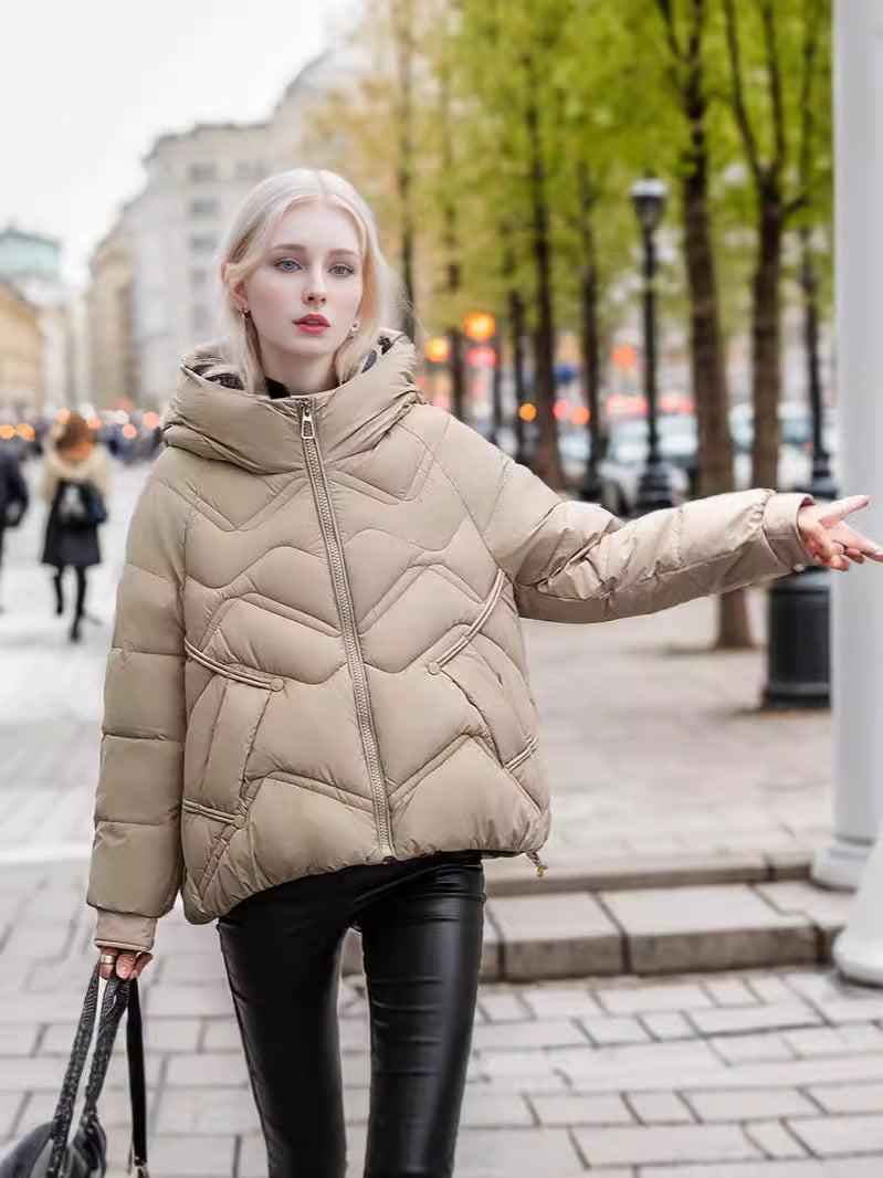 CALORA_ Casual Korte Dons Winterjas met capuchon