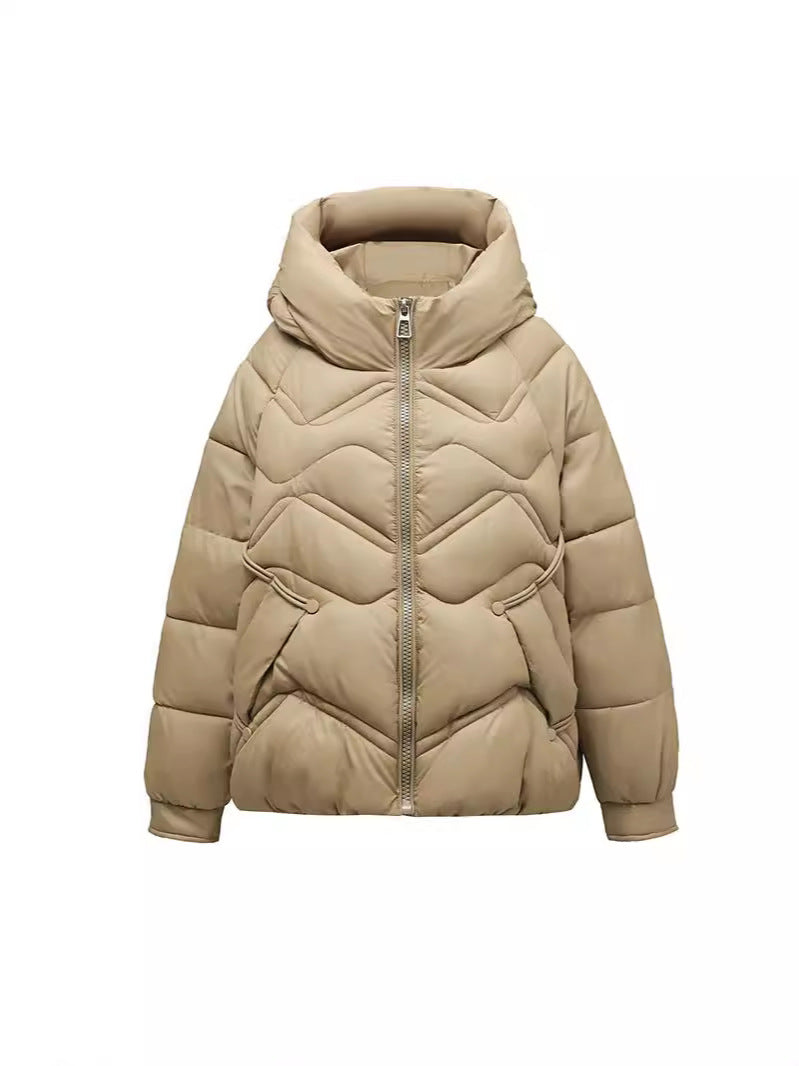 CALORA_ Casual Korte Dons Winterjas met capuchon
