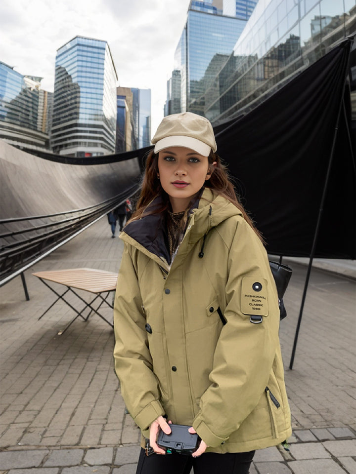 CALORA_ Casual Outdoor Donsjack Wandeljas met Opstaande Kraag