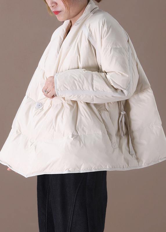 CALORA_ Casual Oversized Donsjas - Winterjas met openstaande kraag