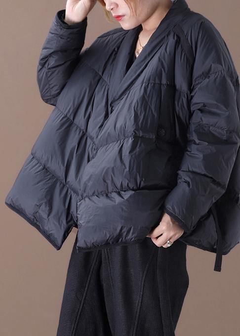 CALORA_ Casual Oversized Donsjas - Winterjas met openstaande kraag