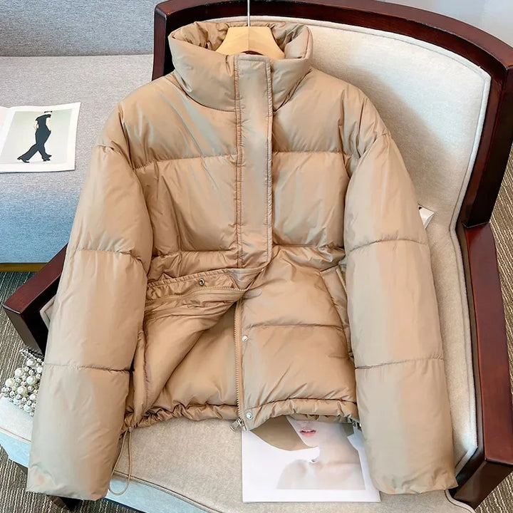 Casual puffer winterjas voor dames – comfortabel en stijlvol-Zomer Jassen-Calora-Khaki-M-Calora