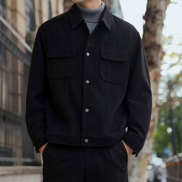 CALORA_ Casual Revers Jas voor Mannen - Oversized in Corduroy