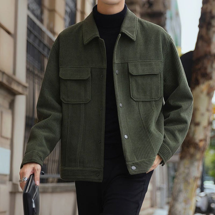 CALORA_ Casual Revers Jas voor Mannen - Oversized in Corduroy