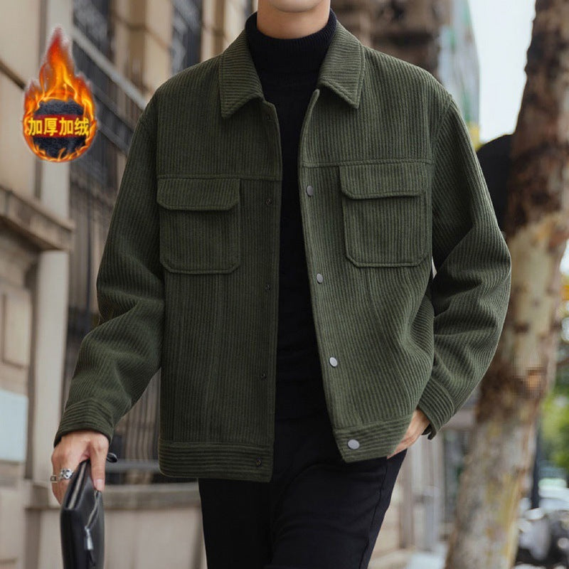CALORA_ Casual Revers Jas voor Mannen - Oversized in Corduroy